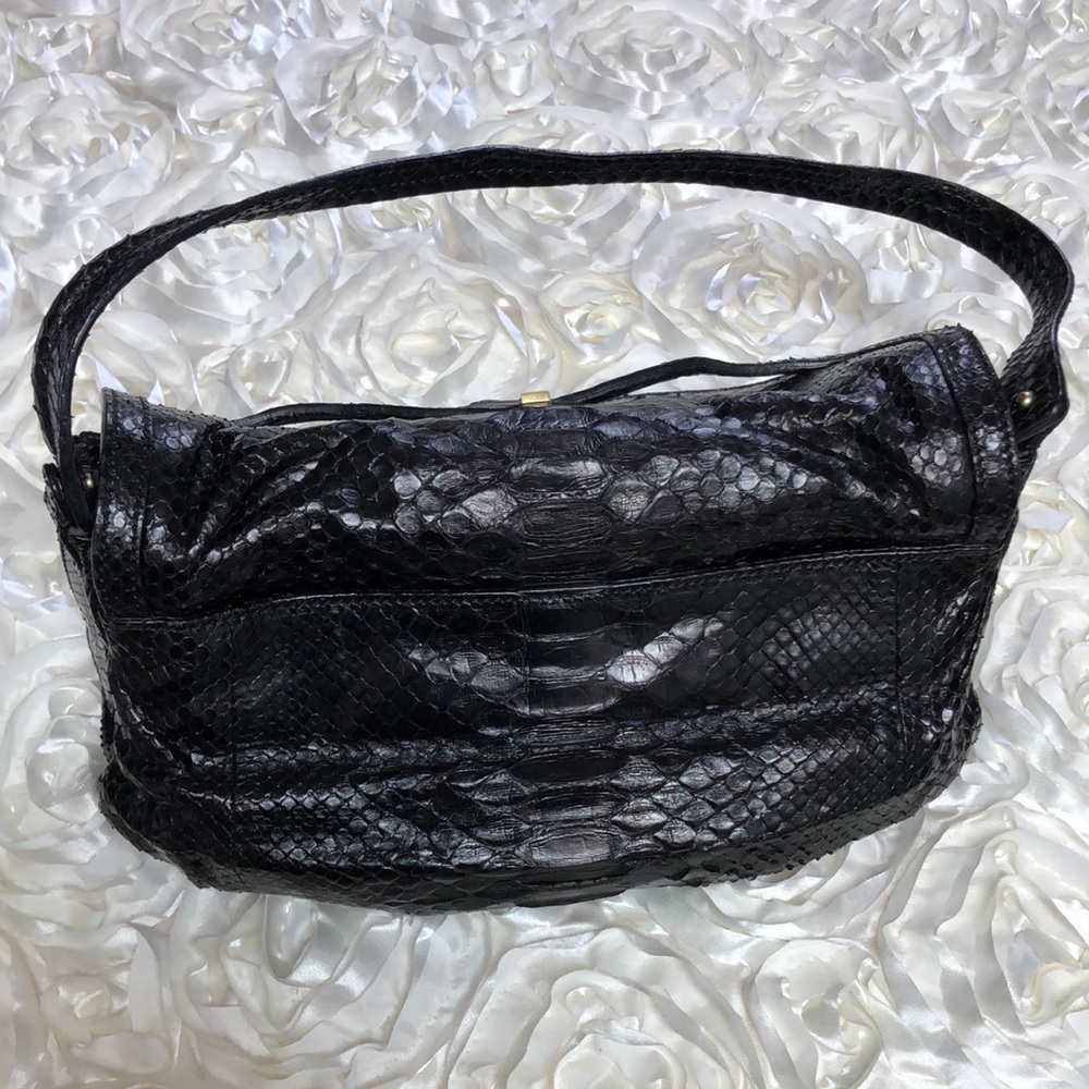 Zagliani Bag Black Python Leather - image 2